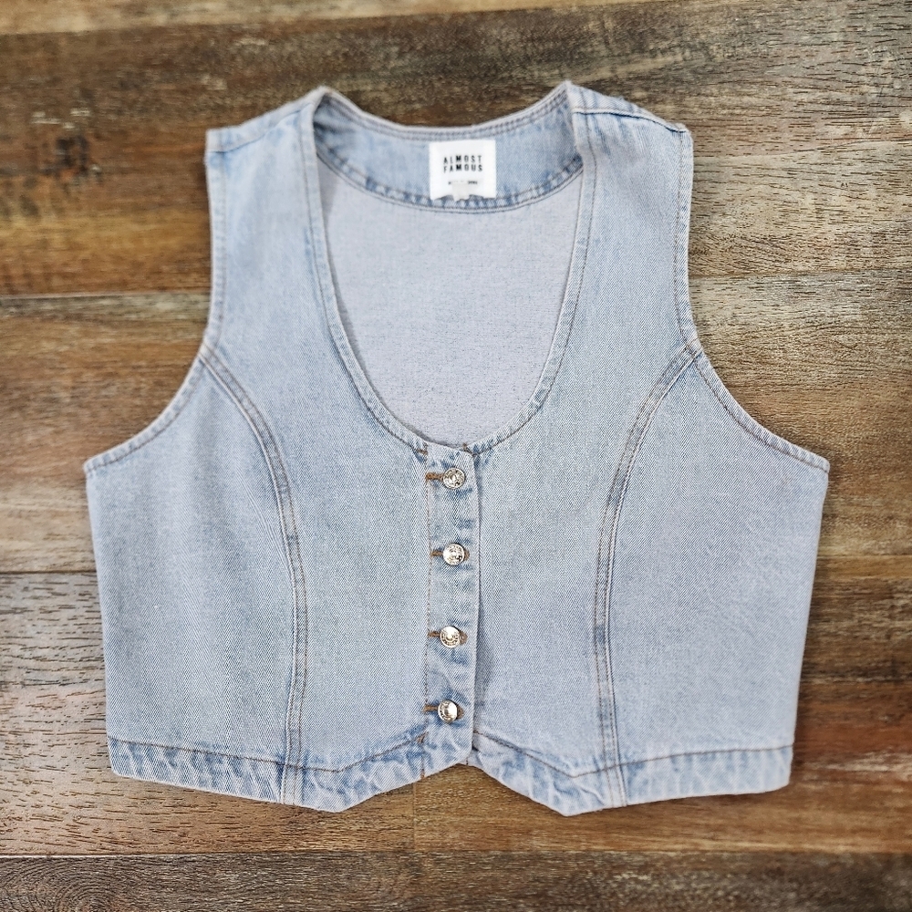 Denim Button-Up Vest